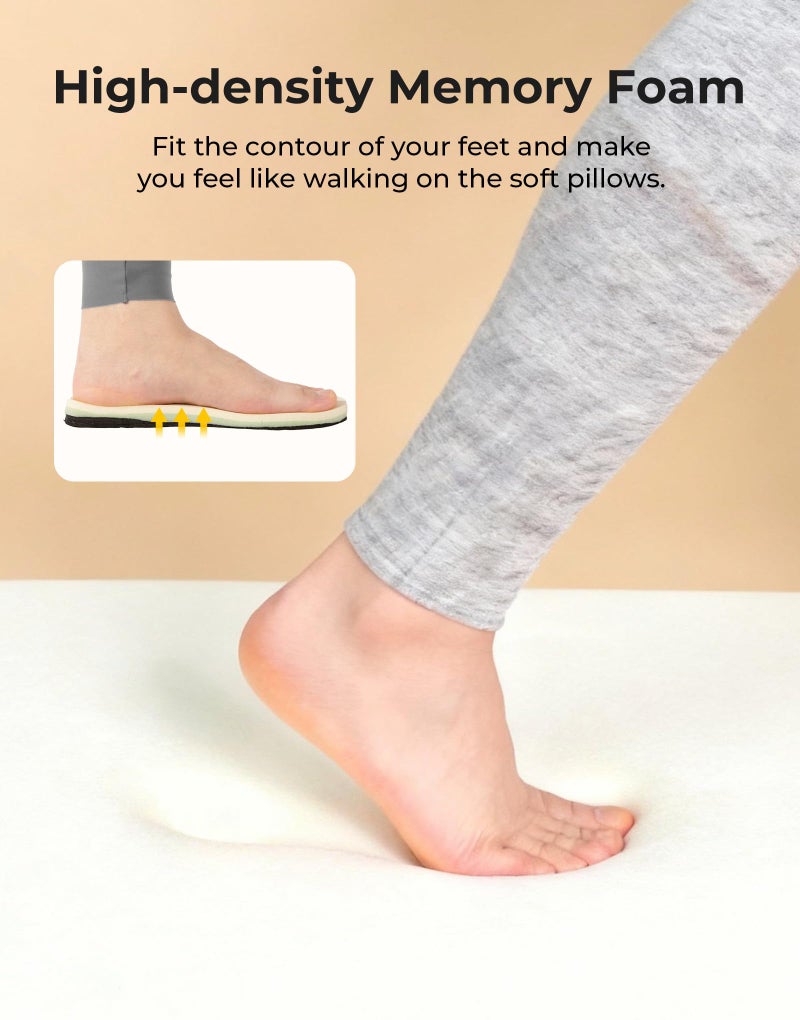 HomeTop Women's Fuzzy Curly Fur Memory Foam Loafer Slippers Bedroom House Shoes with Polar Fleece Lining (9-10, Grey) - Image 4